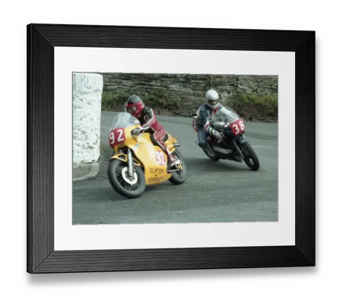 Framed Print : Robert Stephens (Rotax and John Wells (Yamaha) 1985 Newcomers Manx Grand Prix Framed Print : Robert Stephens (Rotax and John Wells (Yamaha) 1985 Newcomers Manx Grand Prix