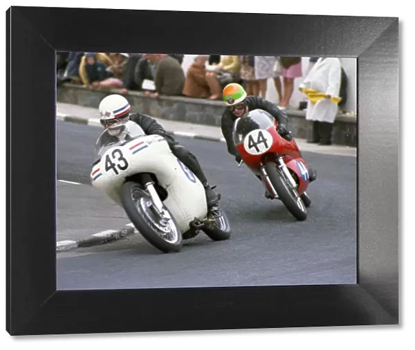 Bernie Lund (AJS) and Tony McGurk (Aermacchi) 1968 Junior TT