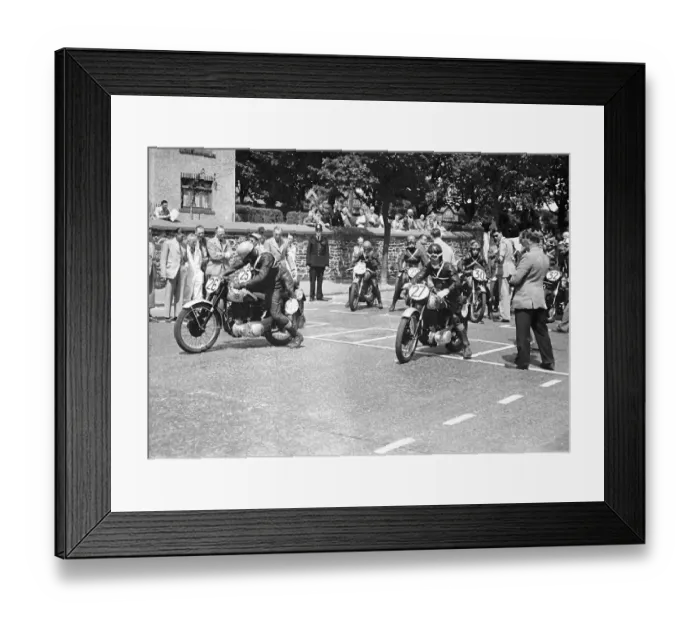 Framed Print : Bert Nowell (BSA, 27) C F Jackson (BSA, 26) 1952 Junior Clubman TT Framed Print : Bert Nowell (BSA, 27) C F Jackson (BSA, 26) 1952 Junior Clubman TT