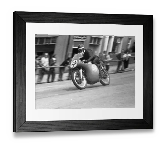 Framed Print : Fron Purslow (Norton) 1958 Junior TT