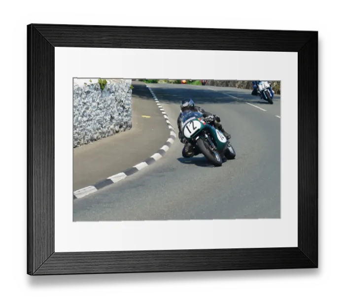 Framed Print : Dave Madsen-Mygdal (Rob North Trident) 2012 Pre TT Classic