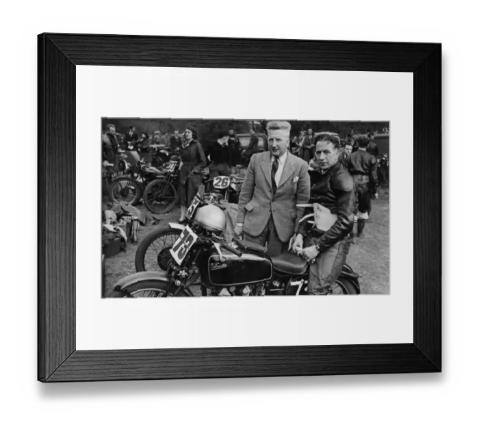 Framed Print : Charlie Brett and Jack Brett (Velocette) Cadwell Park Framed Print : Charlie Brett and Jack Brett (Velocette) Cadwell Park