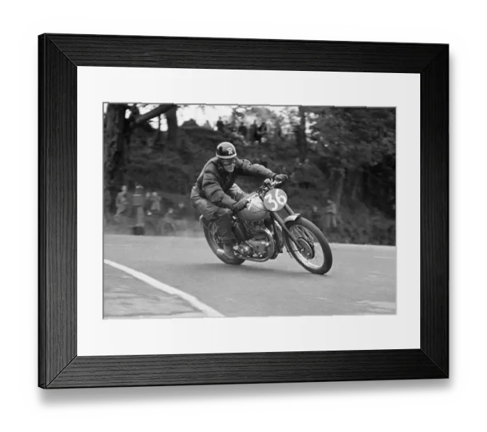 Framed Print : Syd Jensen (Triumph) 1949 Senior TT