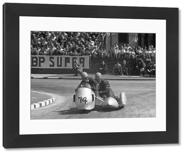 Ted Young & A D Young (ETY Triumph) 1958 Sidecar TT