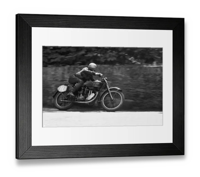 Framed Print : Wilf Sleightholme (AJS) 1947 Junior Clubman TT