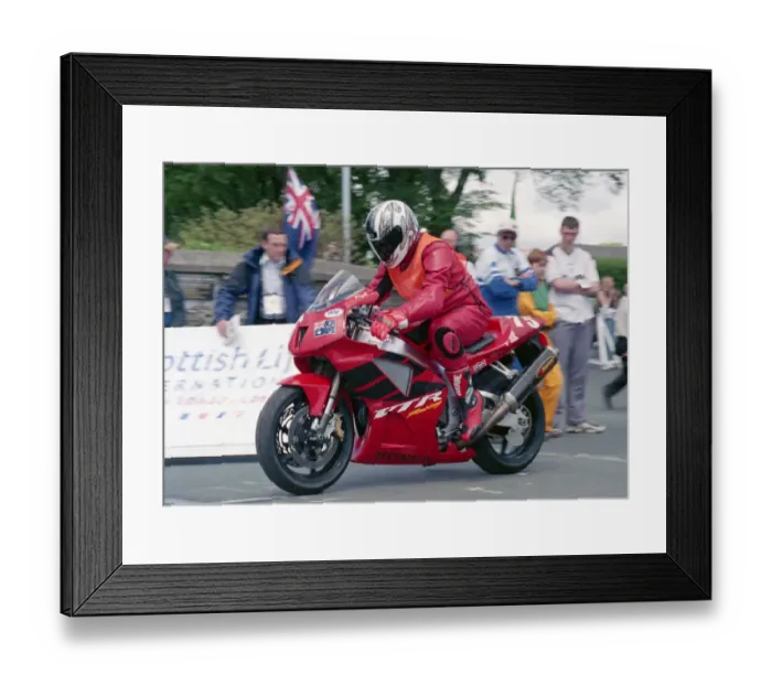 Framed Print : Nigel Bryan (Honda) 2002 Production 1000 TT Framed Print : Nigel Bryan (Honda) 2002 Production 1000 TT