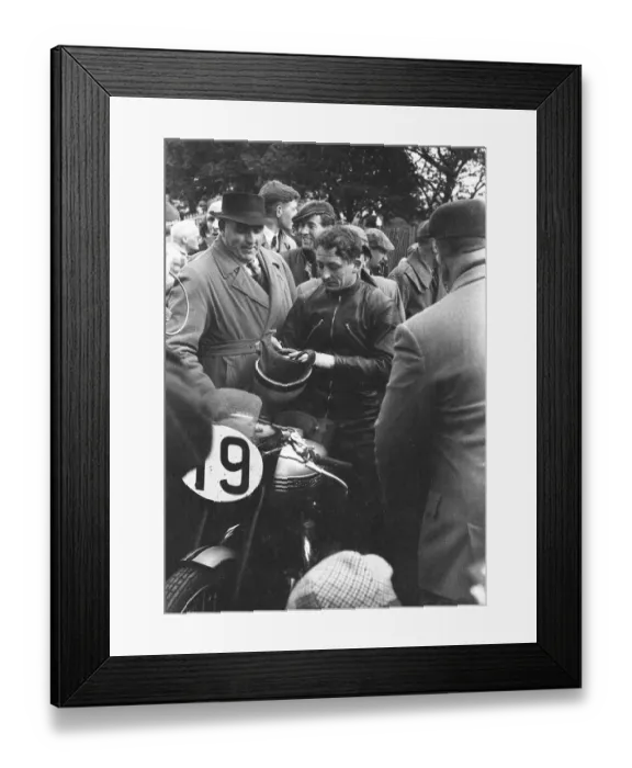 Framed Print : Ian Atkinson (Triumph) 1955 Senior Clubman TT Framed Print : Ian Atkinson (Triumph) 1955 Senior Clubman TT