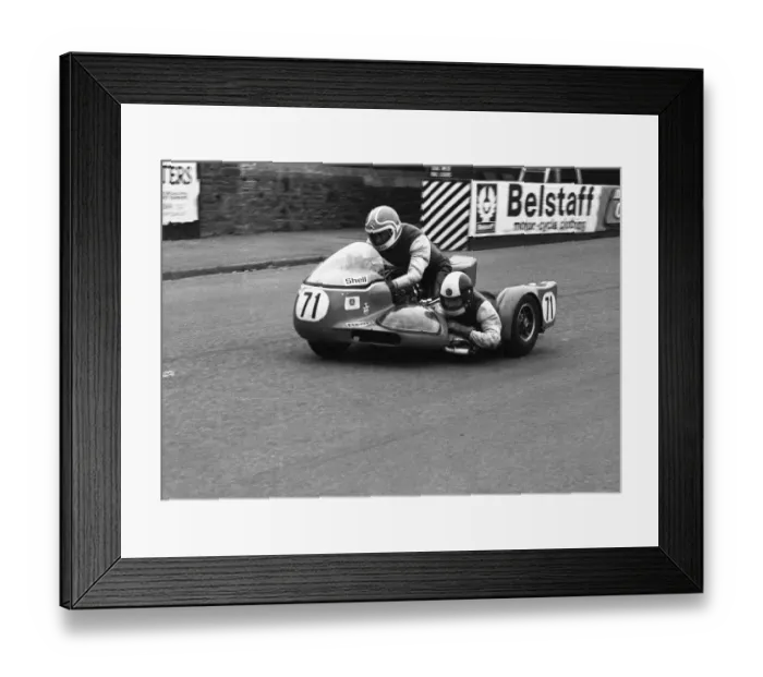Framed Print : William Moore & Tom Houston (Yamaha) 1977 Sidecar TT