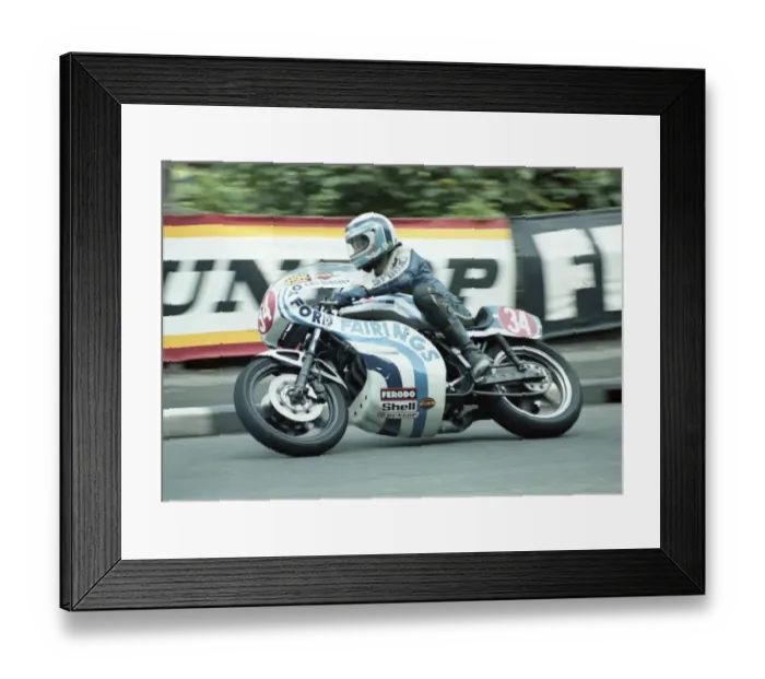 Framed Print : Les Burgan (Oxford Fairings Kawasaki) 1981 Formula One TT Framed Print : Les Burgan (Oxford Fairings Kawasaki) 1981 Formula One TT