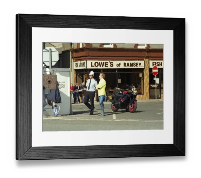 Framed Print : Keith Trubshaw Travelling Marshal 1987 Manx Grand Prix Framed Print : Keith Trubshaw Travelling Marshal 1987 Manx Grand Prix