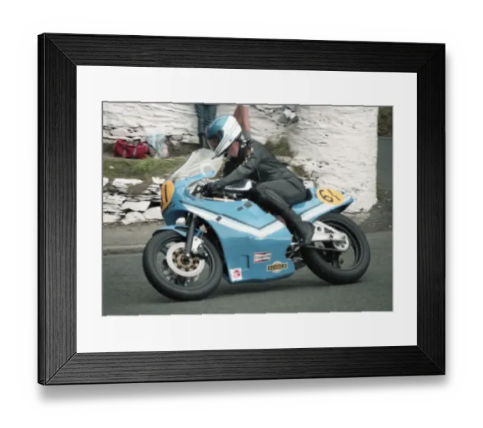 Framed Print : Bruce McCallum (Harris Suzuki) 1984 Senior Manx Grand Prix Framed Print : Bruce McCallum (Harris Suzuki) 1984 Senior Manx Grand Prix