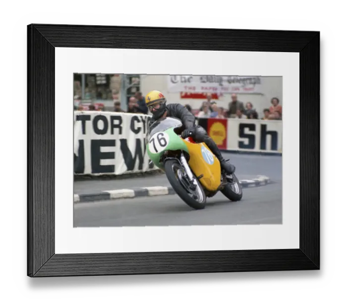 Framed Print : Keith Shortland (AJS) 1968 Junior Manx Grand Prix