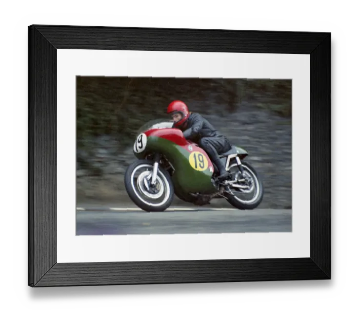 Framed Print : Dave Bevan (Matchless) 1974 Senior Manx Grand Prix