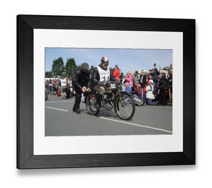 Framed Print : Doug Allen (1912 Humber), No. 14, 2007 Re-enactment Framed Print : Doug Allen (1912 Humber), No. 14, 2007 Re-enactment