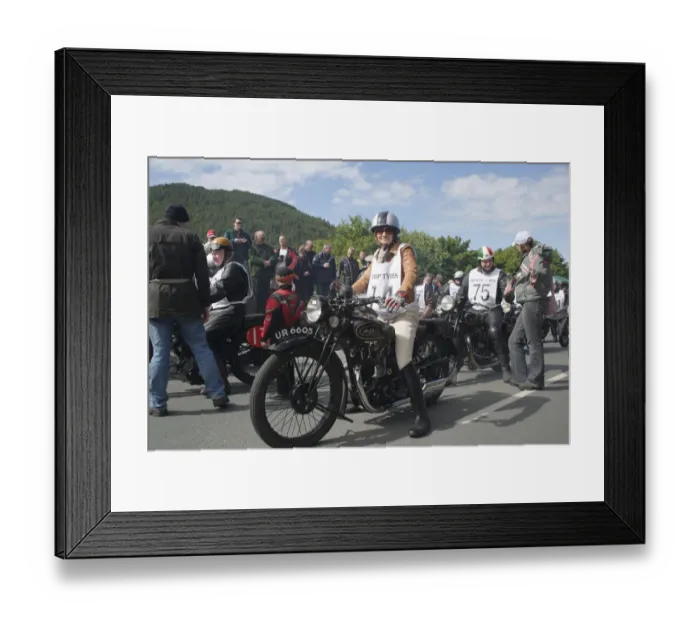 Framed Print : Ann Moore (1930 AJS), No. 74, 2007 Re-enactment Framed Print : Ann Moore (1930 AJS), No. 74, 2007 Re-enactment