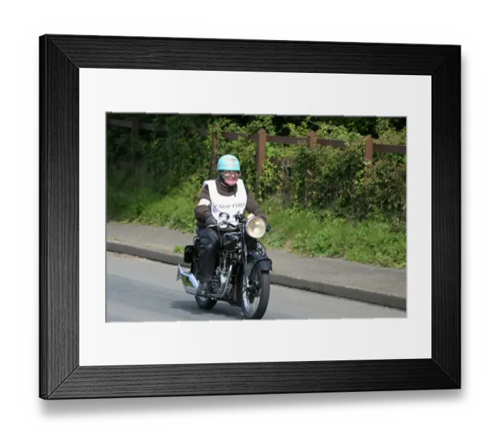 Framed Print : Ian McBride (1940 Velocette), No. 31, 2007 Re-enactment Framed Print : Ian McBride (1940 Velocette), No. 31, 2007 Re-enactment