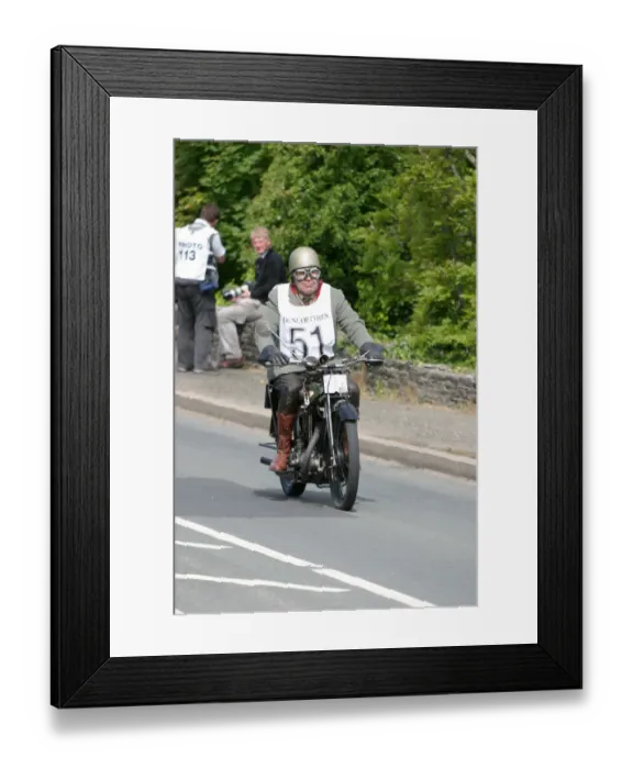 Framed Print : Jim Crook (1927 BSA), No. 51, 2007 Re-enactment Framed Print : Jim Crook (1927 BSA), No. 51, 2007 Re-enactment