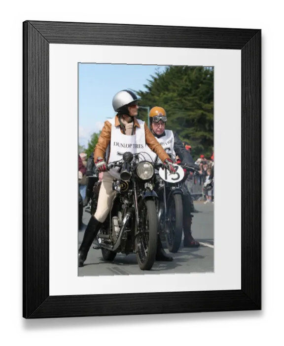 Framed Print : Michael Botting (1931 AJS) No. 76, 2007 Re-enactment