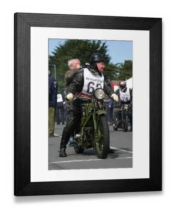 Framed Print : Alex Downie (1928 Moto Guzzi) No. 62, 2007 Re-enactment