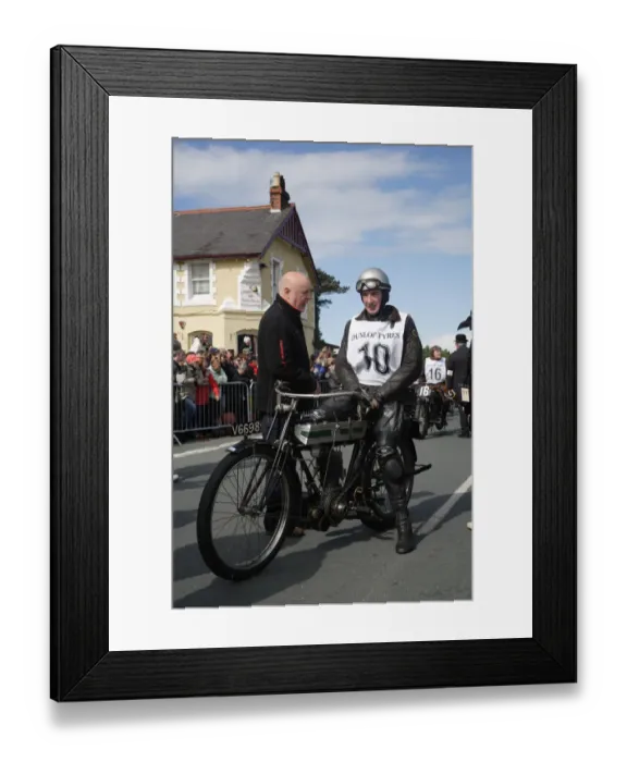 Framed Print : Dave Richards (1909 Triumph), No. 10, 2007 Re-enactment Framed Print : Dave Richards (1909 Triumph), No. 10, 2007 Re-enactment
