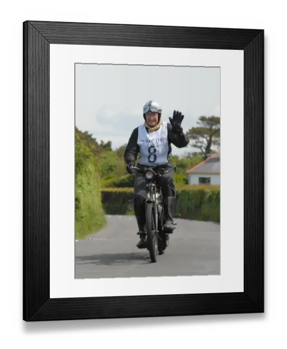 Framed Print : Reg Glading (1909 Triumph), No. 8, 2007 Re-enactment Framed Print : Reg Glading (1909 Triumph), No. 8, 2007 Re-enactment