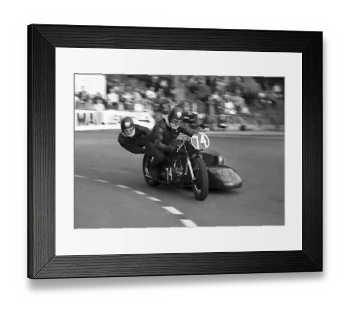 Framed Print : Fred Cornbill & Ms Findlay (Triumph) 1966 Sidecar TT Framed Print : Fred Cornbill & Ms Findlay (Triumph) 1966 Sidecar TT