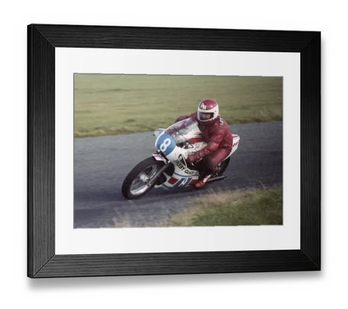 Framed Print : Rob Haynes (Yamaha) 1982 Jurby Airfield Framed Print : Rob Haynes (Yamaha) 1982 Jurby Airfield