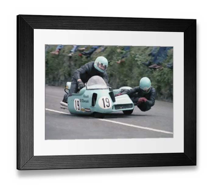 Framed Print : Bill Hall & Peter Minion (Russells Kawasaki) 1978 Sidecar Framed Print : Bill Hall & Peter Minion (Russells Kawasaki) 1978 Sidecar