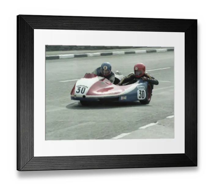 Framed Print : Pete Coney & Colin Stockdale (GIB Yamaha) 1980 Sidecar TT