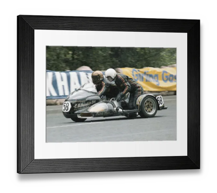 Framed Print : Keith Griffin & Malcolm Sharrocks (S G Suzuki) 1979 Sidecar TT