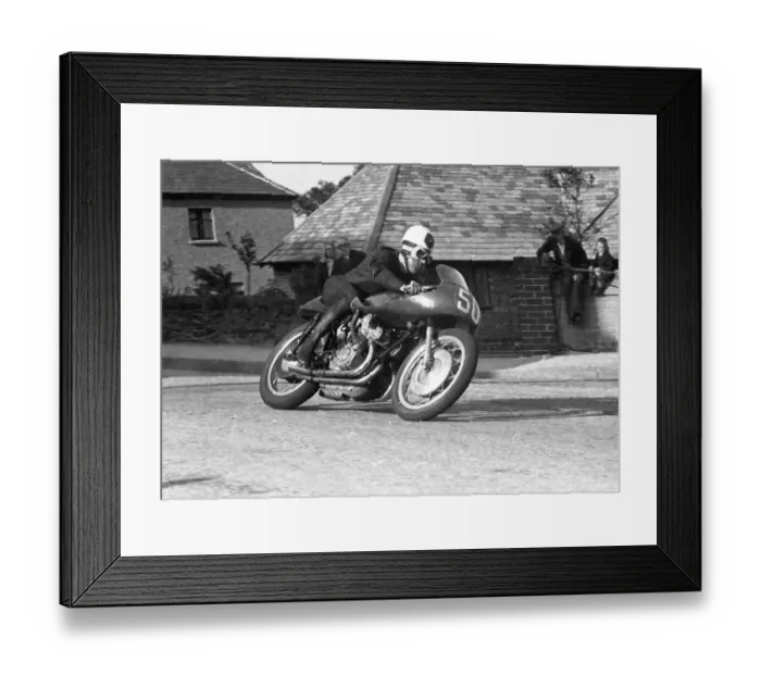 Framed Print : Geoff Duke (Gilera) 1955 Senior TT