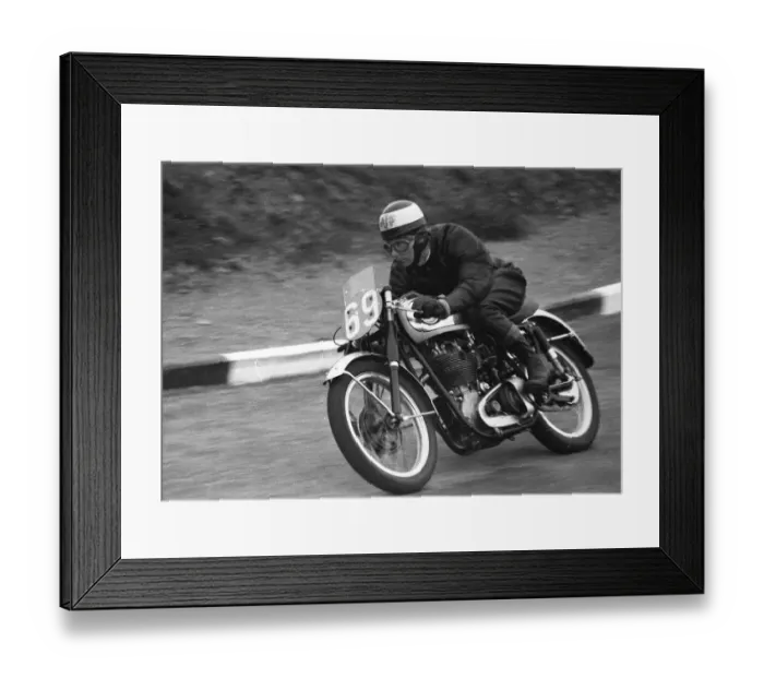 Framed Print : George Salt (BSA) 1955 Junior TT