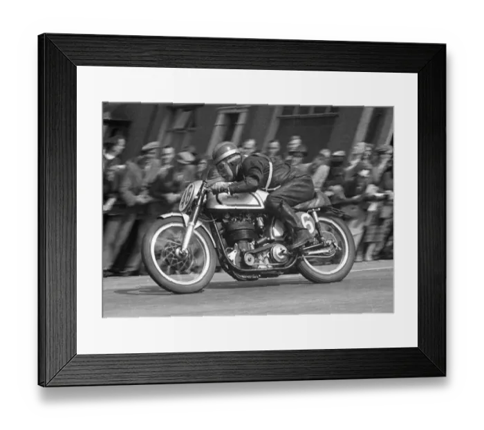 Framed Print : Frank Norris (Norton) 1955 Senior TT Framed Print : Frank Norris (Norton) 1955 Senior TT