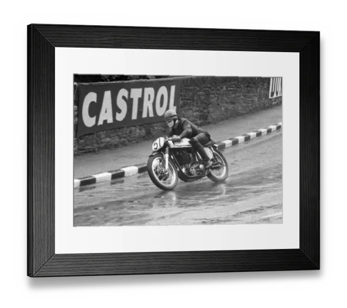 Framed Print : Jack Brett (Norton) 1956 Junior TT Framed Print : Jack Brett (Norton) 1956 Junior TT