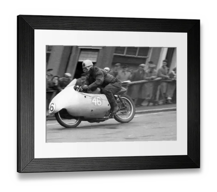 Framed Print : Angus Martin (AJS) 1956 Junior TT Framed Print : Angus Martin (AJS) 1956 Junior TT