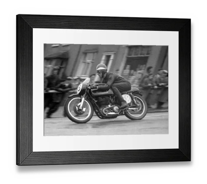 Framed Print : Frank Perris (AJS) 1956 Junior TT Framed Print : Frank Perris (AJS) 1956 Junior TT