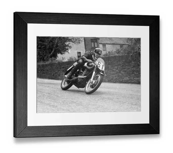 Framed Print : Fred Cook (AJS) 1955 Junior TT Framed Print : Fred Cook (AJS) 1955 Junior TT
