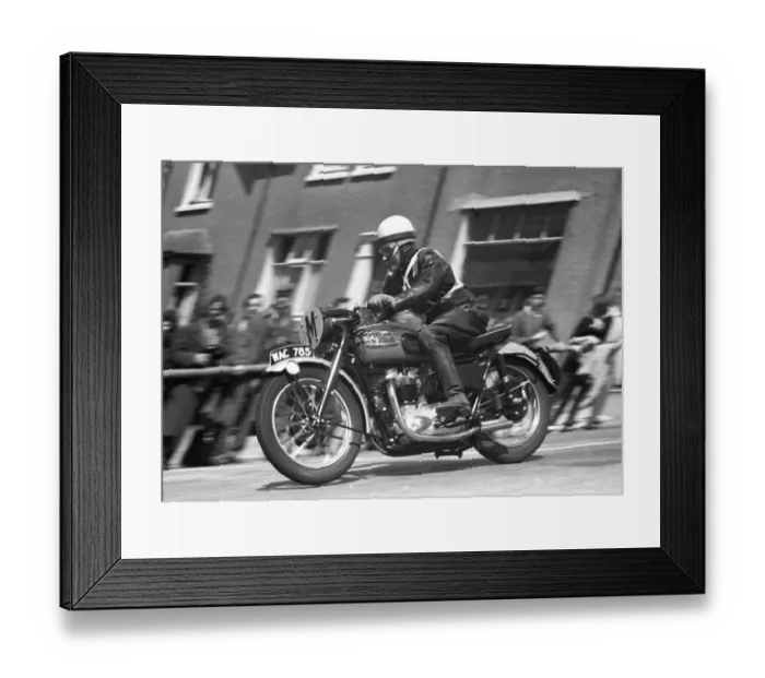 Framed Print : Jimmy Linskey (Triumph Travelling Marshal) 1957 TT Framed Print : Jimmy Linskey (Triumph Travelling Marshal) 1957 TT