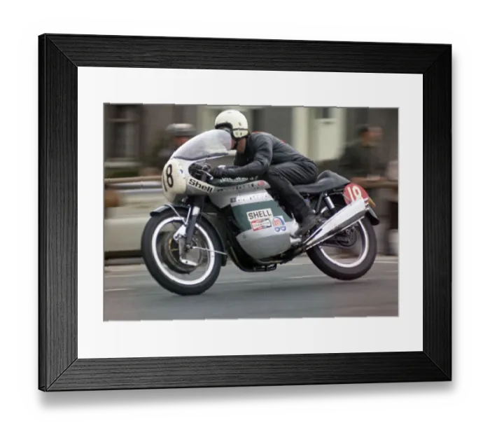 Framed Print : Dave Nixon (Triumph) 1971 Production TT