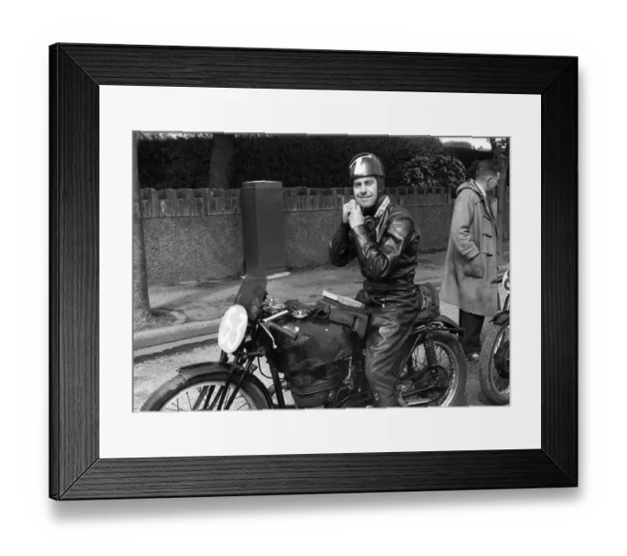 Framed Print : Tony Godfrey (Velocette) 1956 Junior Manx Grand Prix Framed Print : Tony Godfrey (Velocette) 1956 Junior Manx Grand Prix