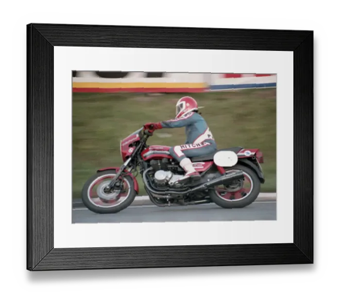 Framed Print : Colin Parker (Kawasaki) 1985 Production TT