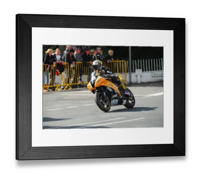 Framed Print : Jamie Hodson (Yamaha) 2014 Junior Manx Grand Prix