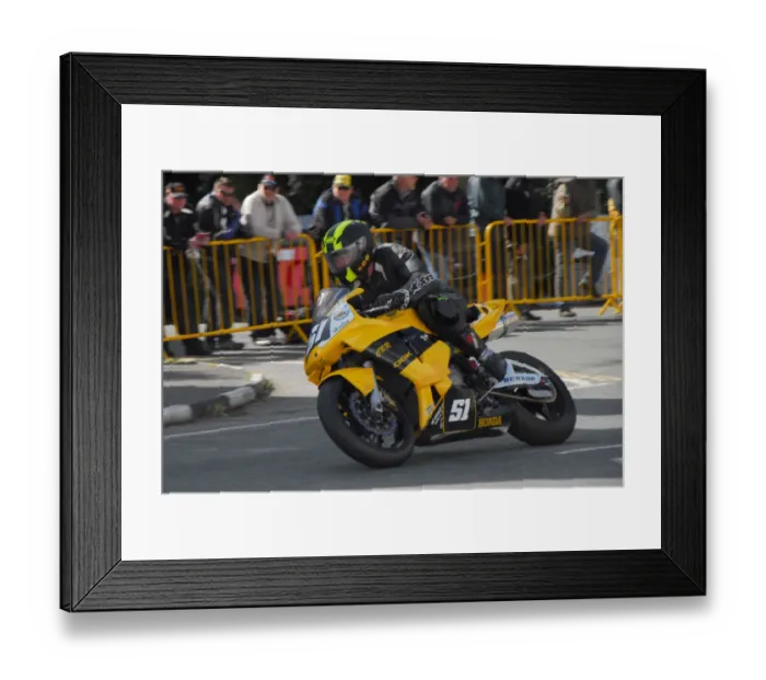 Framed Print : Shaun Evans (Honda) 2014 Junior Manx Grand Prix