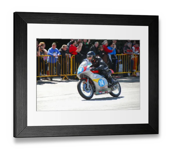 Framed Print : Alan Oversby (Honda) 2014 350 Classic TT