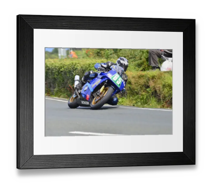 Framed Print : Mick Jordan (Honda) 2014 Lightweight Manx Grand Prix