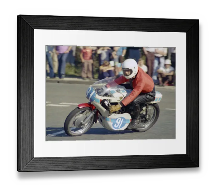Framed Print : A McDonald (Yamaha) 1976 Jurby Road