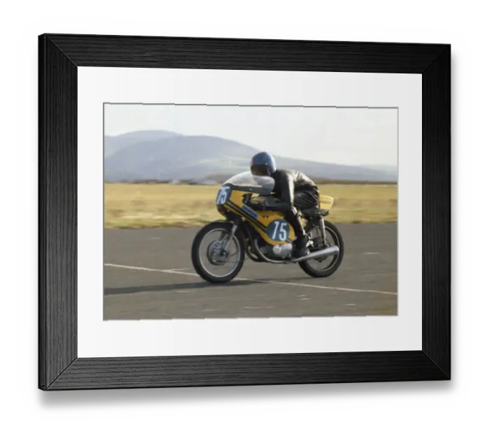 Framed Print : Chris Grose (Honda) 1976 Jurby Airfield Framed Print : Chris Grose (Honda) 1976 Jurby Airfield