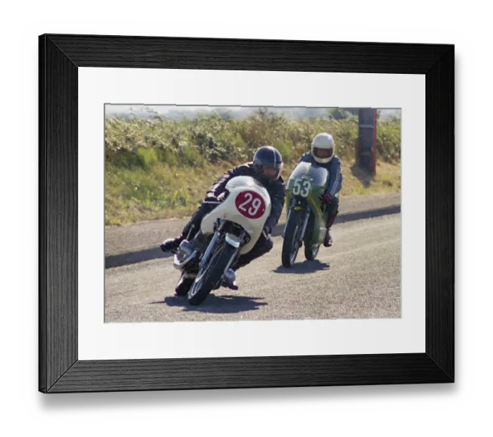 Framed Print : Frank Drinkwater (Kawasaki) & Steve Brain (Yamaha) 1976 Jurby Road Framed Print : Frank Drinkwater (Kawasaki) & Steve Brain (Yamaha) 1976 Jurby Road