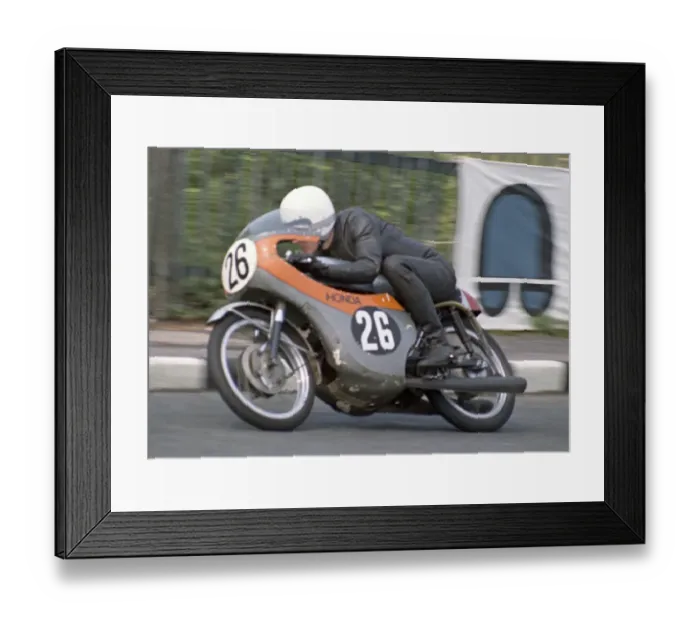Framed Print : George Plenderleith (Honda) 1970 Ultra Lightweight TT
