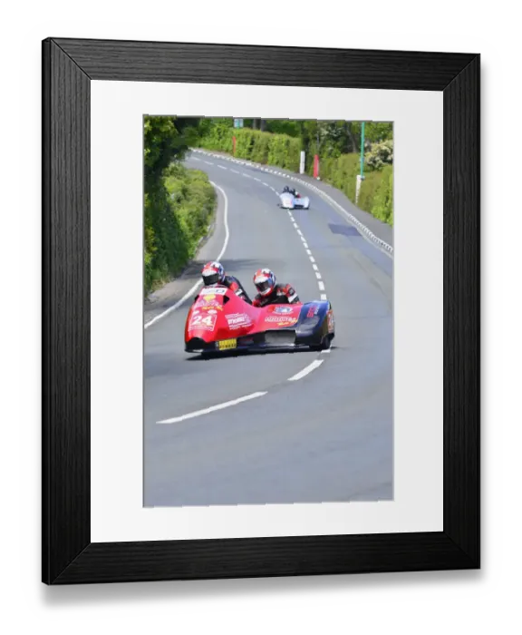 Framed Print : Nicholas Dukes & William Moralee (Baker Honda) 2015 Sidecar TT